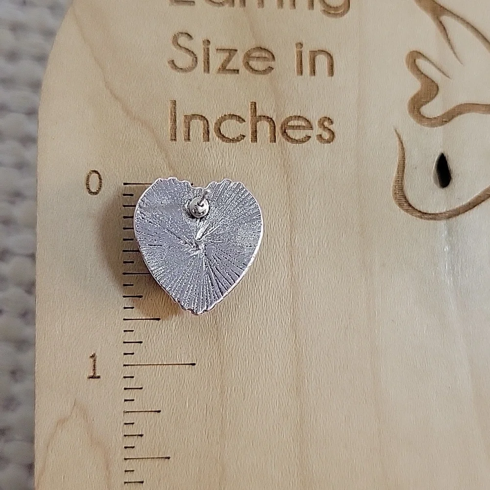 WESTERN HOWLITE HEART EARRINGS, CHOICE OF COLOR - Picture 7 of 8